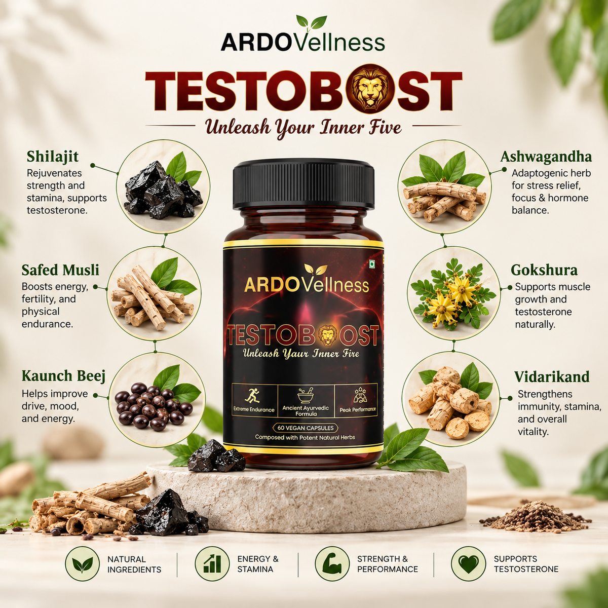 Ardovellness Testoboost 750mg 60 Capsules