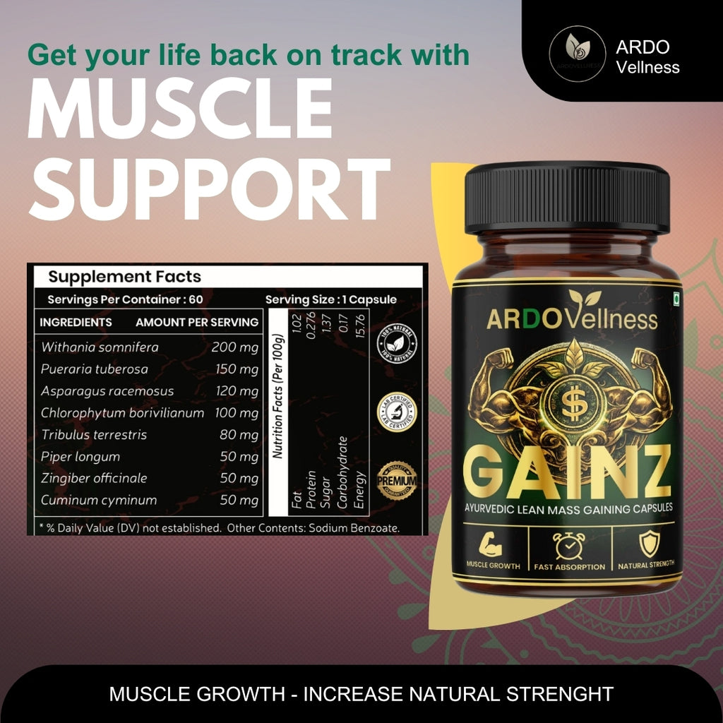 Ardovellness Gainz 750mg 60 Capsules