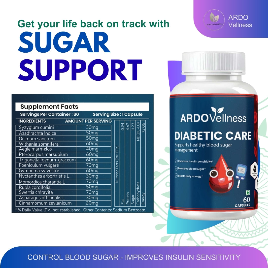 Ardovellness Diabetic Care 750mg 60 Capsules