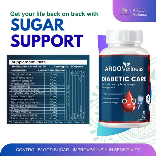 Ardovellness Diabetic Care 750mg 60 Capsules
