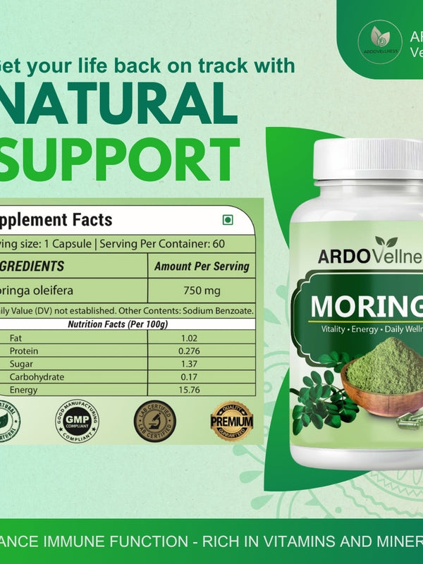 Ardovellness Moringa 750mg 60 capsules